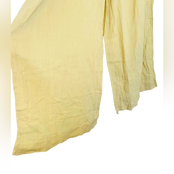 Free People Mustard Cut Out For It Wide Leg Pant Jumpsuit with Pockets - Picture 11 of 14